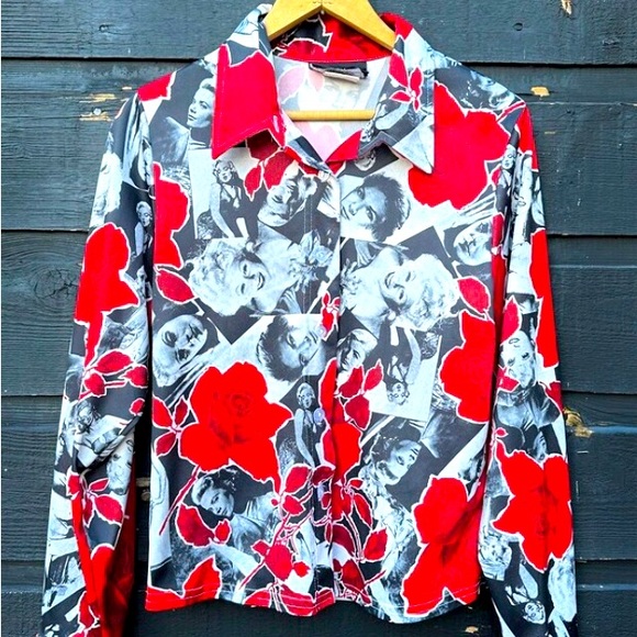johnny was claude velvet peasant blouse